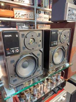 Philips AH 541  MFB  aktiv Lautsprecher 2 Wege in Holz Esche schwarz